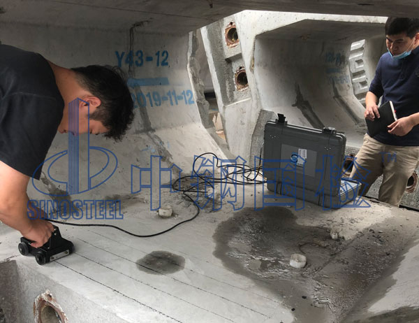 佛山地體2號線節(jié)段梁缺陷檢測現(xiàn)場