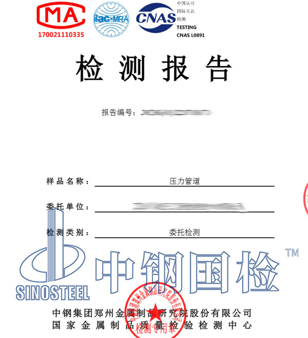 中鋼國(guó)檢壓力管道檢測(cè)報(bào)告