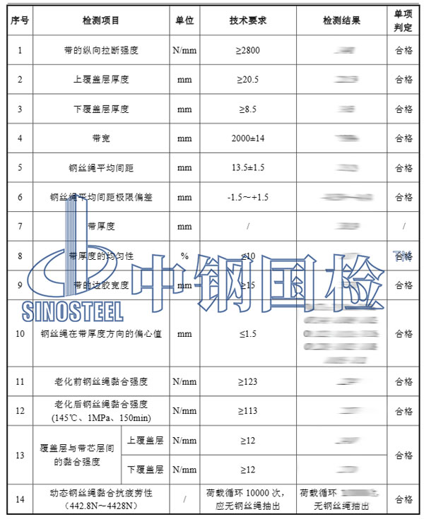輸送帶檢測項目結(jié)果