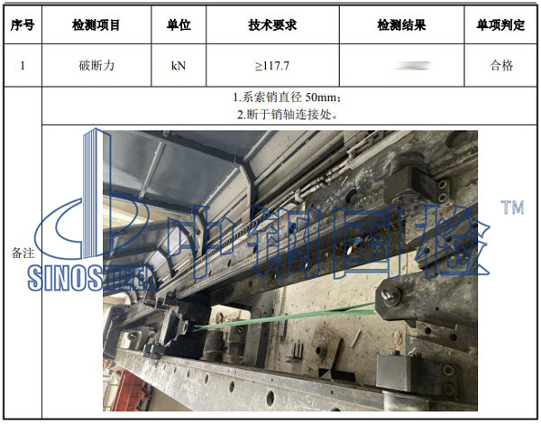吊索具檢測(cè)項(xiàng)目結(jié)果