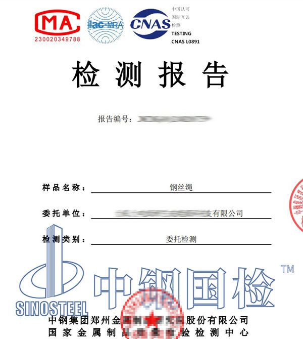 鋼絲繩檢測(cè)報(bào)告