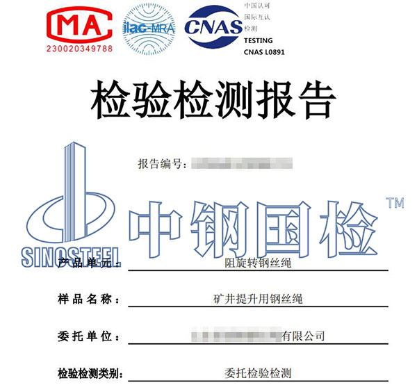 鋼絲繩檢測(cè)報(bào)告