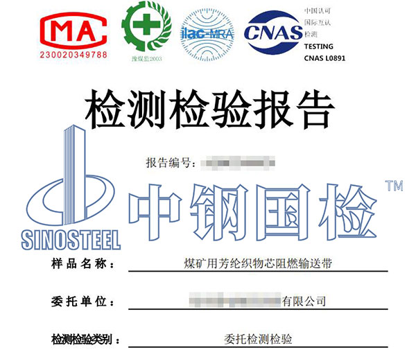 阻燃輸送帶檢測(cè)報(bào)告